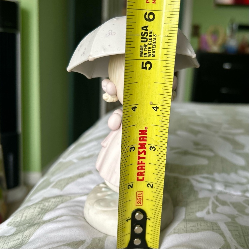 VTG Enesco Precious Moments Girl Under Umbrella April Month Motif Figurine - Picture 10 of 13